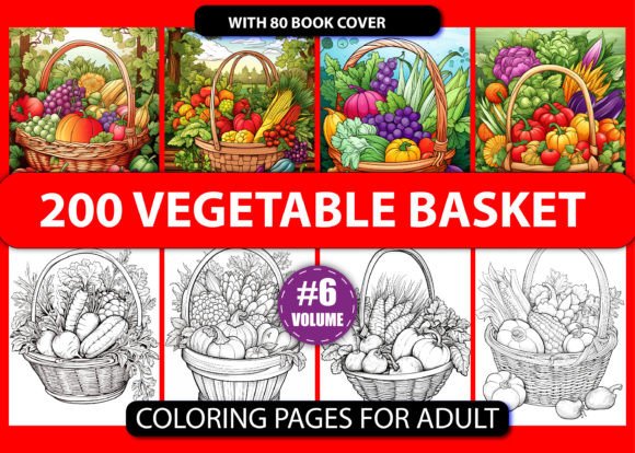 Download Vegetable Basket Coloring Book for Adult - Premium Bundle